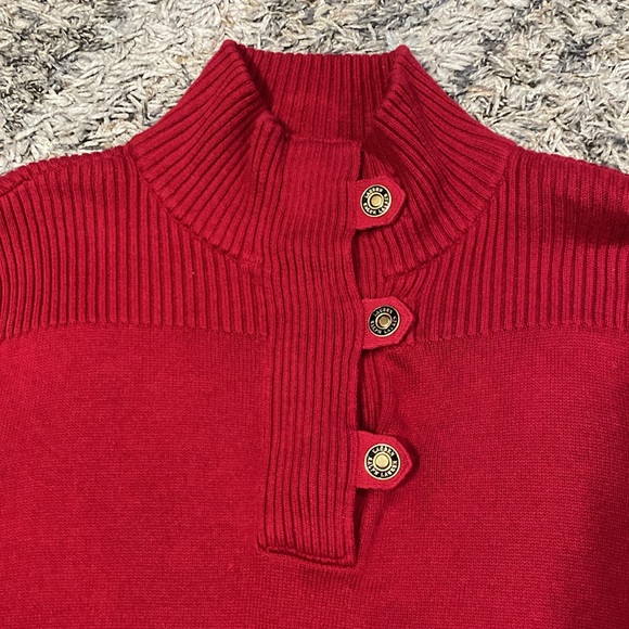 Lauren Ralph Lauren mock neck long sleeve 100% cotton sweater red size large - Picture 2 of 11